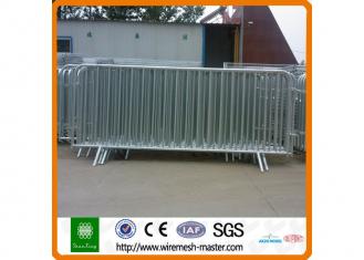 Used metal beam crash crowd control barriers