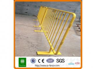 Used metal beam crash crowd control barriers